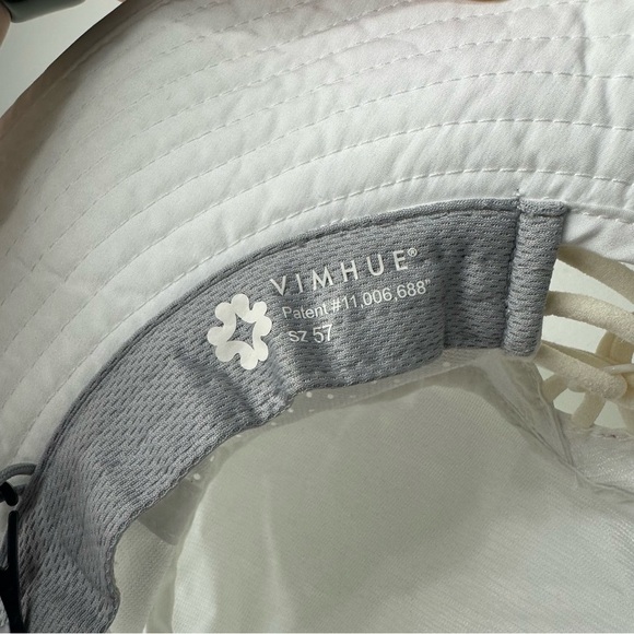 VimHue Women’s Watercolor White Adjustable Chin Strap Beach Sun Pony Hat - Picture 5 of 5